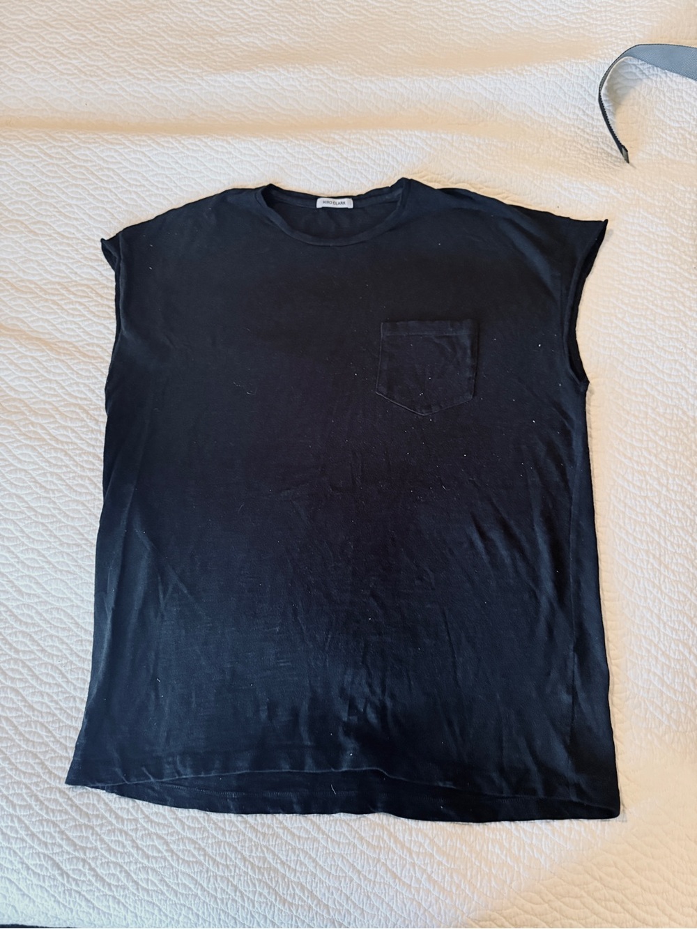Black Sleeveless Pocket T-Shirt by Hiro Clark
